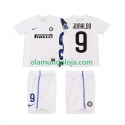 Camisola Inter de Milão Ronaldo 9 Retro Criança Equipamento Segundo 2011 2010 Manga Curta